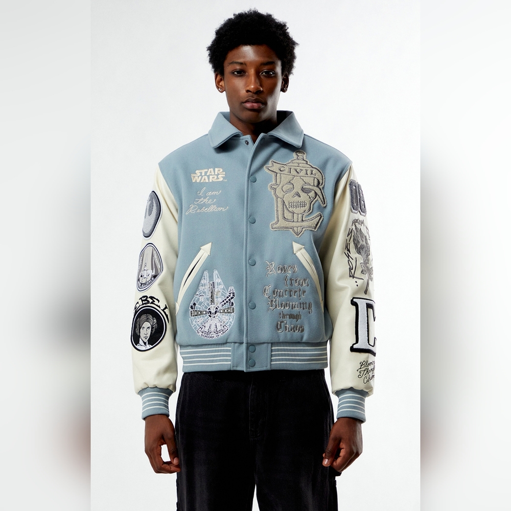 Civil Regime® x STAR WARS™ Rebellion Embroidered Varsity Jacket | XL